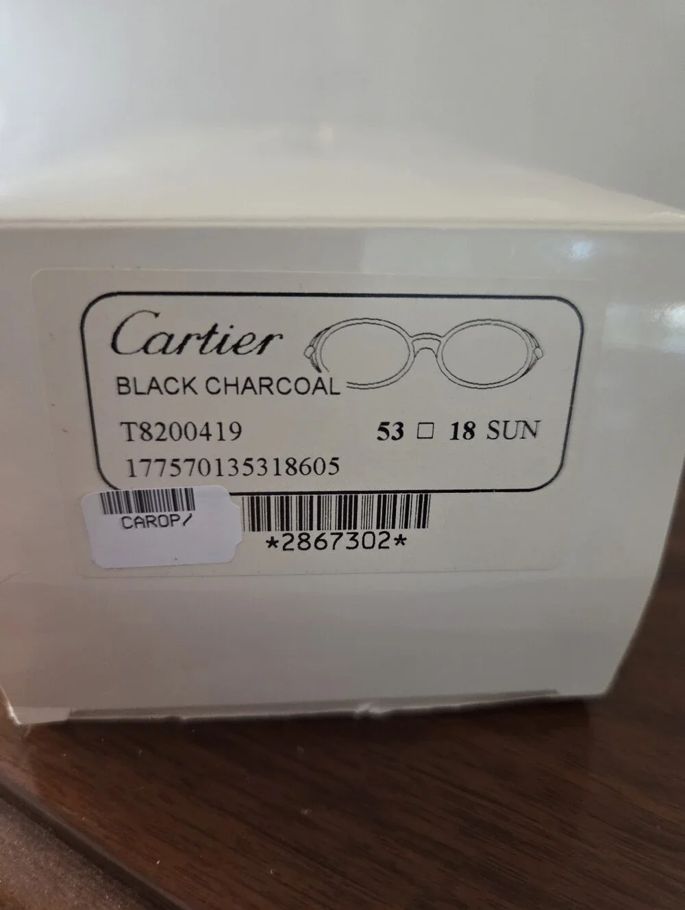 Cartier  2005 Black Charcoal Women's Sunglasses with Red Cartier Box